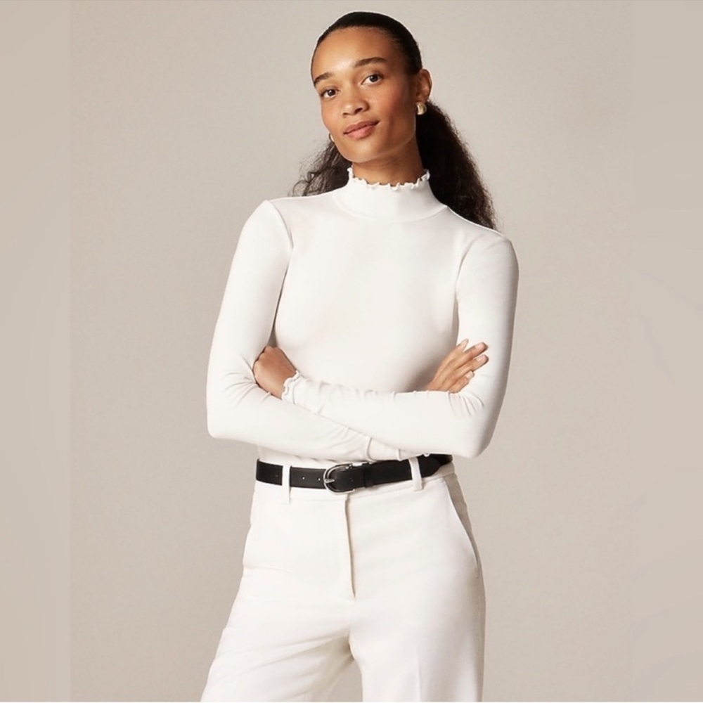 J.Crew Refined rib lettuce-trim turtleneck